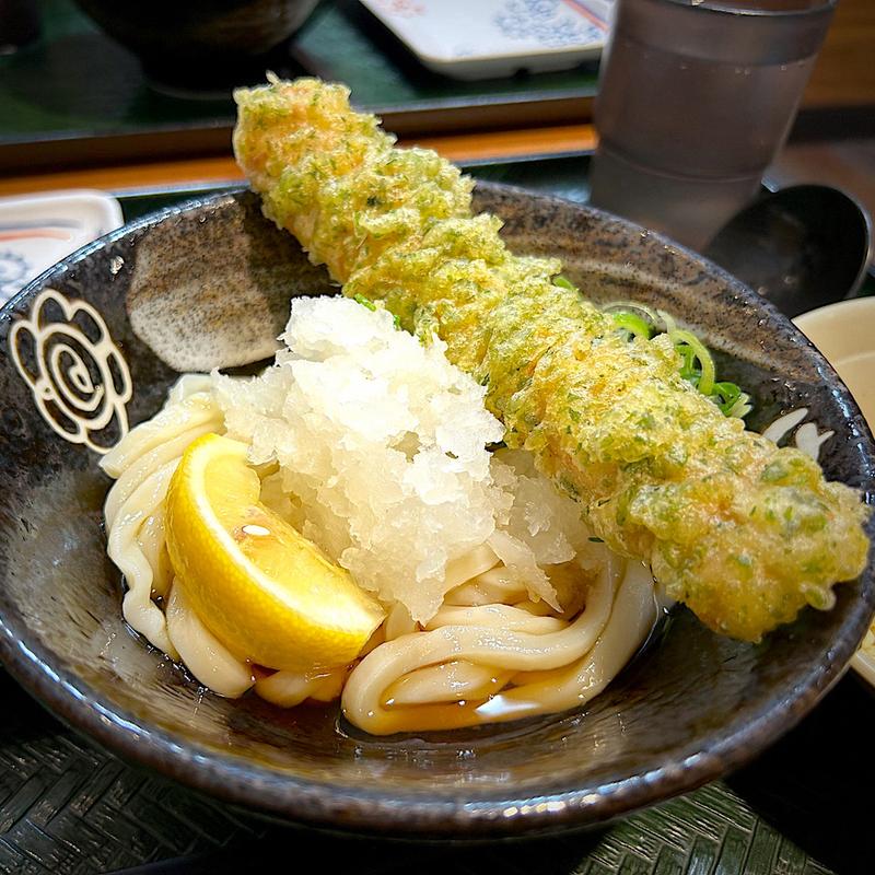 おろしぶっかけ(小)＋ちくわ磯辺揚げ(はなまるうどん 仙台イービーンズ店)