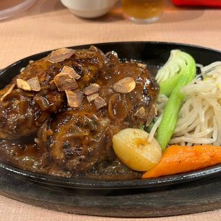 ダブルハンバーグ デミガーリックソース(克まる)