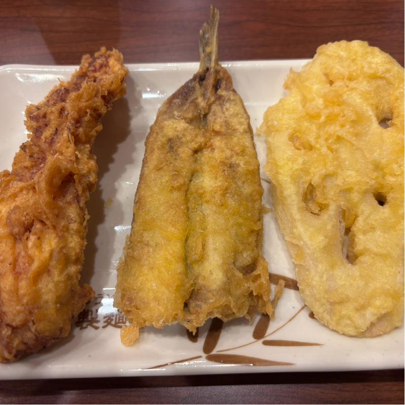 とり天、れんこん天、いわし天(丸亀製麺碧南)