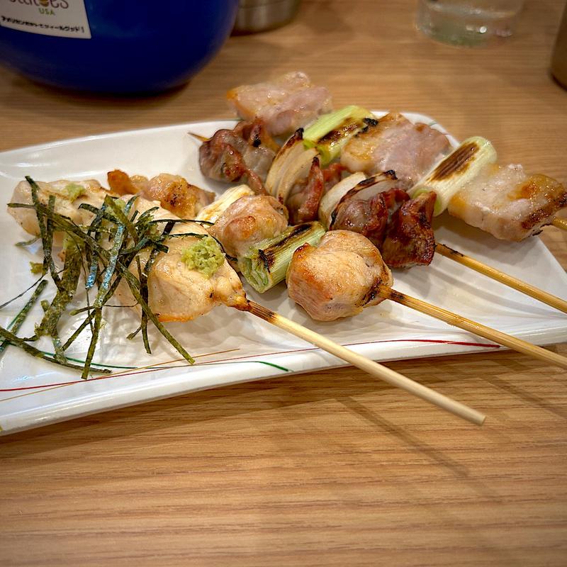 ささみわさび、鳥ねぎま、砂肝、豚バラ(串鳥 仙台駅西口店 )