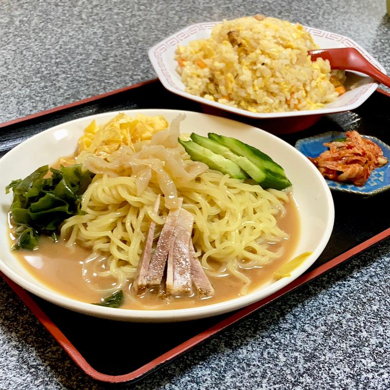 冷やし中華 小チャーハンセット(福山楼 （ﾌｸﾔﾏﾛｳ）)