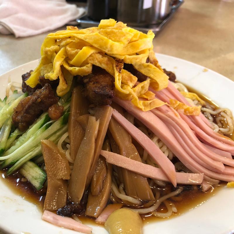 揚げレバ冷やし中華(中華徳大 （ちゅうかとくだい）)