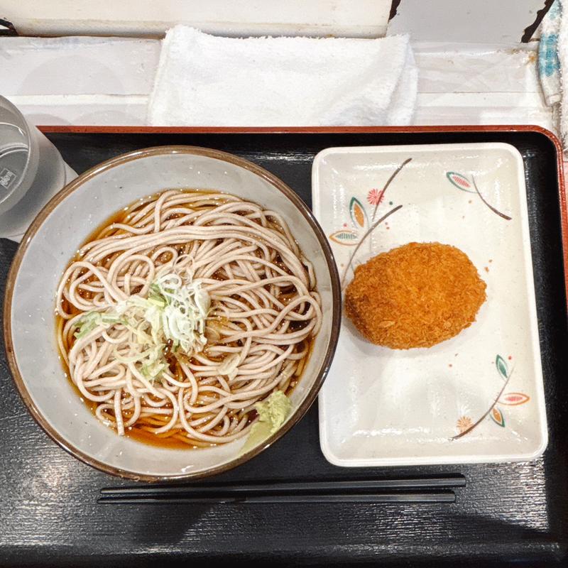 ぶっかけそば＋コロッケ(金町うどん)