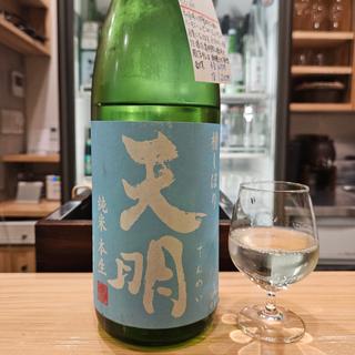 福島「天明 槽しぼり純米本生～空色の天明～」(市ヶ谷 灯火)