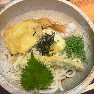 鶏天と玉子天の ぶっかけうどん