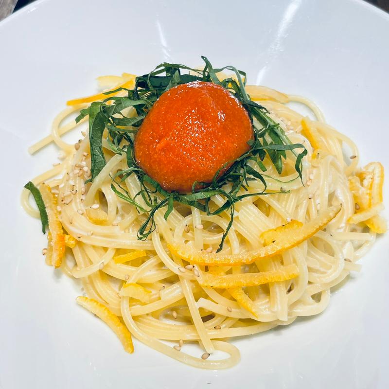 柚子香る 明太子の豆乳クリームパスタ(マザーリーフ・ティースタイル グランエミオ所沢店)
