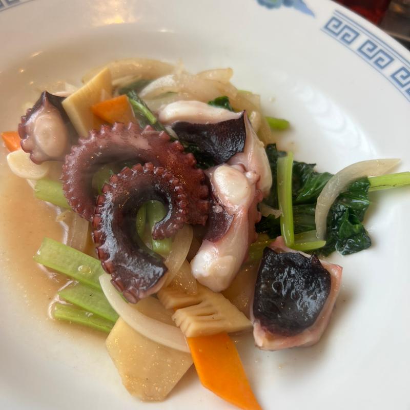 明石ダコのガーリック炒め (日替わりランチ)(中華料理 いっ軒)