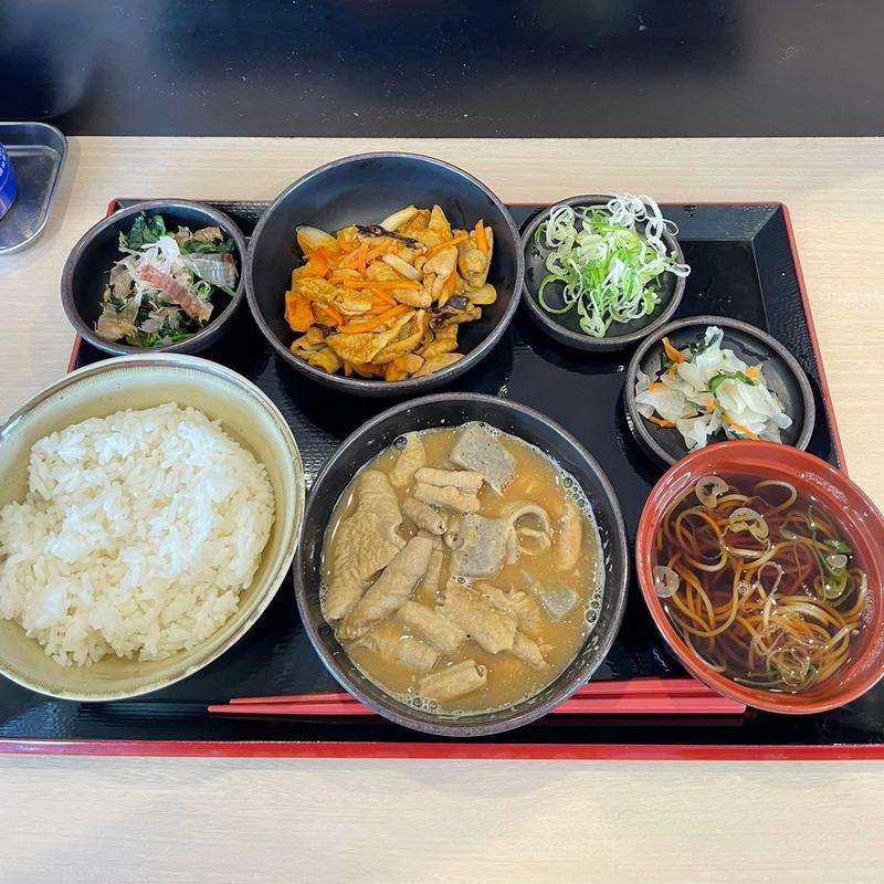 合い盛りもつ定食 並(ゆで太郎 もつ次郎中野坂上店)