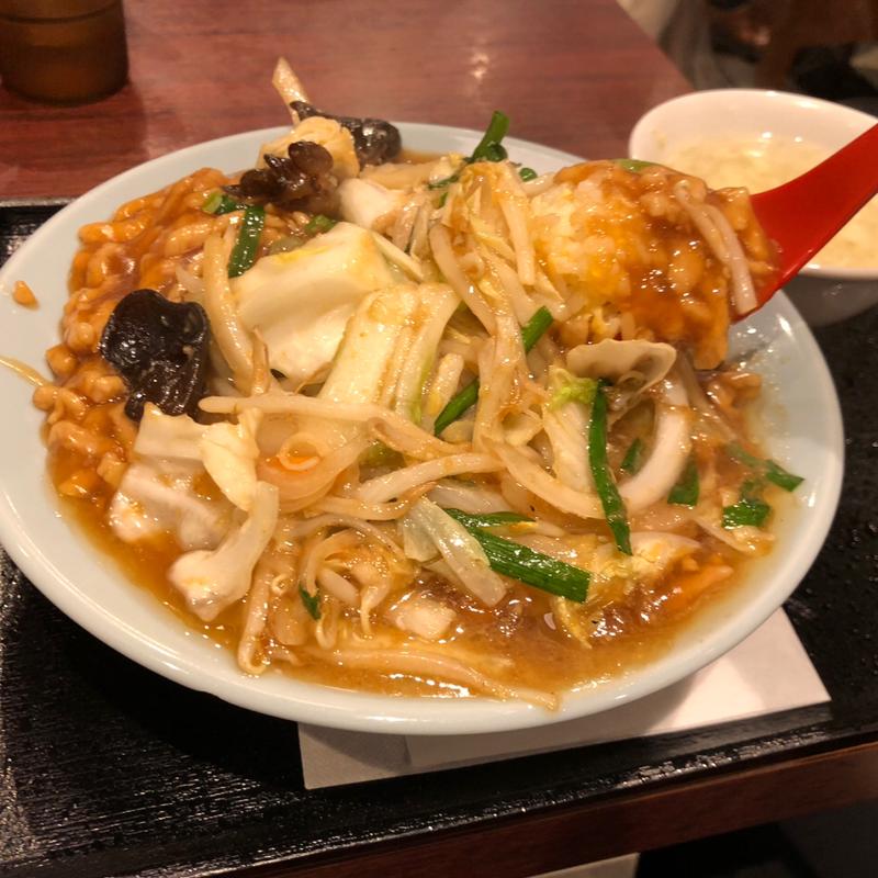 肉野菜あんかけチャーハン(肉あんかけチャーハン炒王（チャオ）吉祥寺本店)