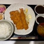 ロースと海老定食