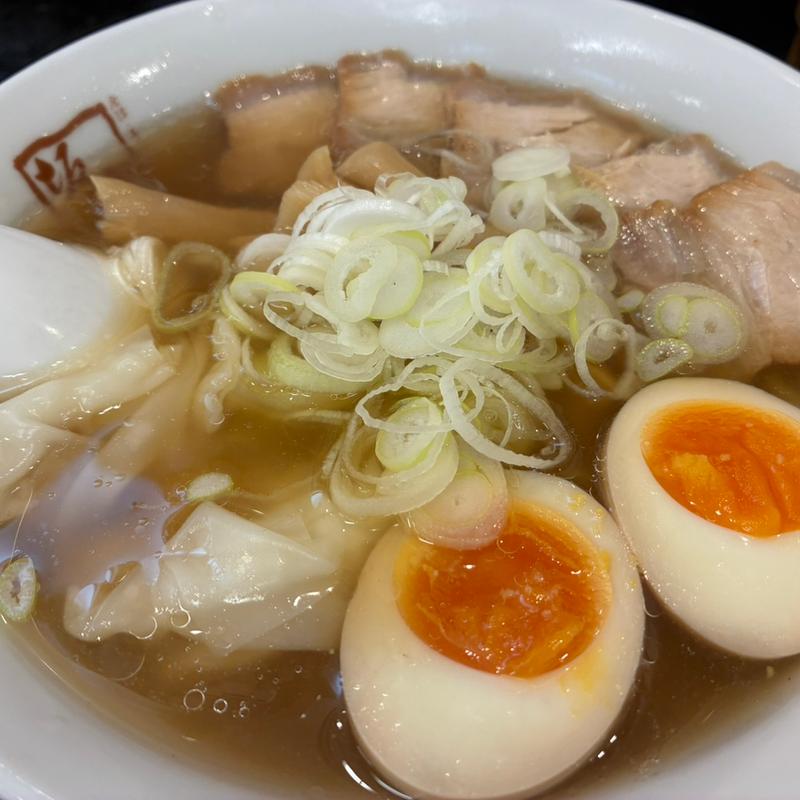 ワンタンメン+味玉(喜多方ラーメン 坂内 大塚店)