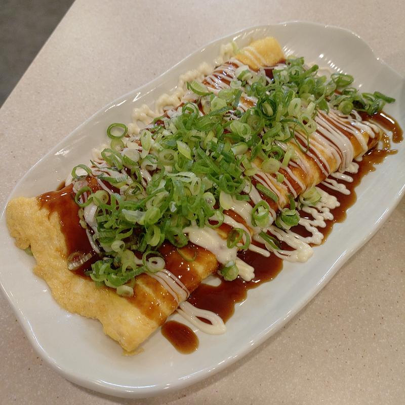 葱まみれチー平焼き(串カツ田中 水沢店)