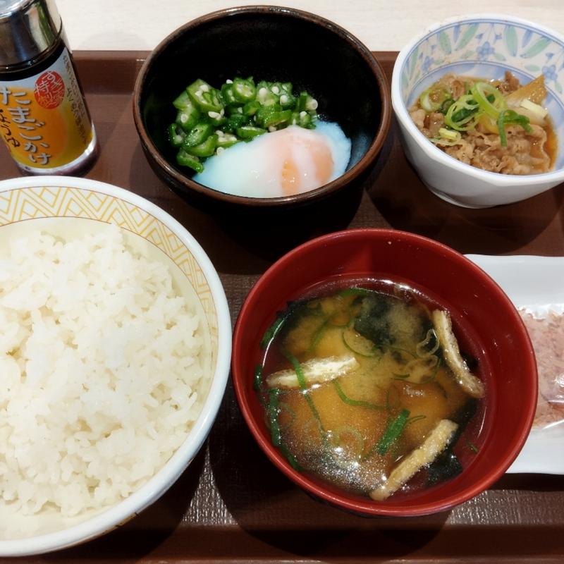 牛まぜのっけ朝食 並(すき家 葛飾亀有一丁目店)