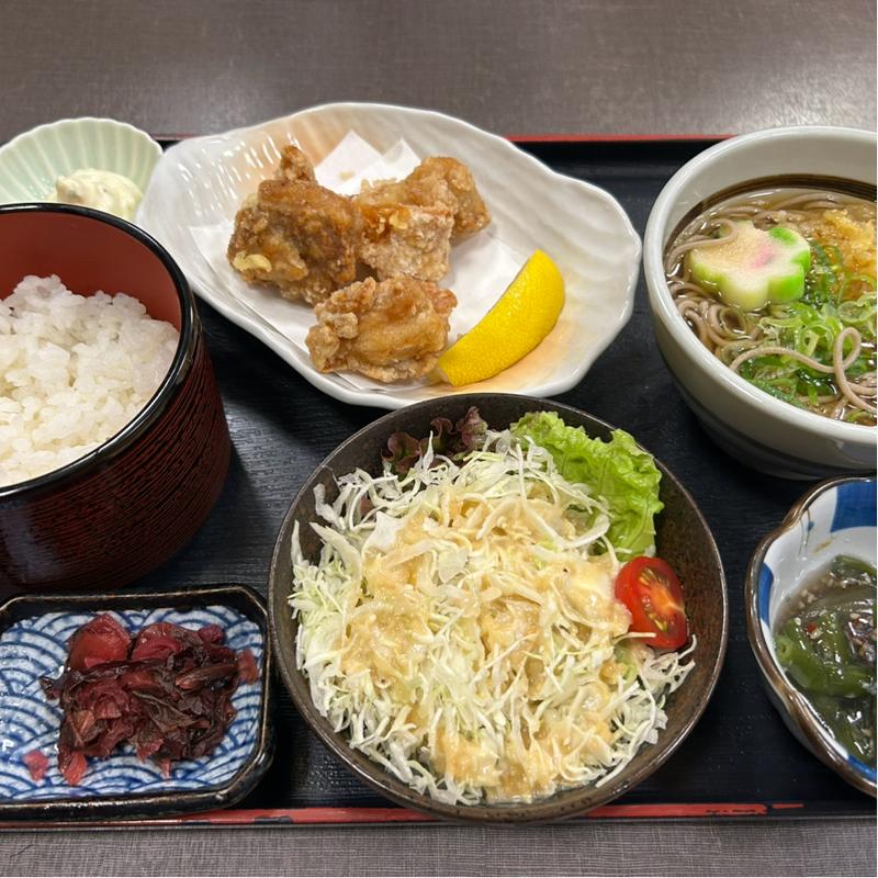 限定　唐揚げ蕎麦定食(京都・嵐山 清修庵 イオンモール草津店 )