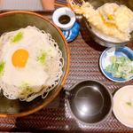 山かけ蕎麦とミニ天丼セット