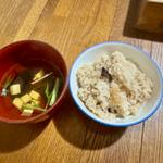 炊き込みご飯＋味噌汁