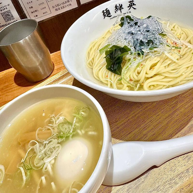 冷やし牡蠣しおつけ麺 味玉(麺絆英)