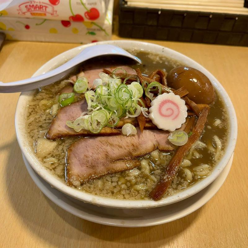 濃い朝中華そば 味玉(西中華そば店)