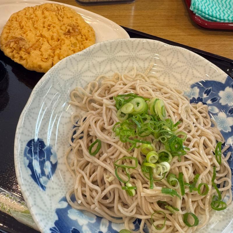 ざる蕎麦に天ぷら(若菜そば 阪急茨木店)