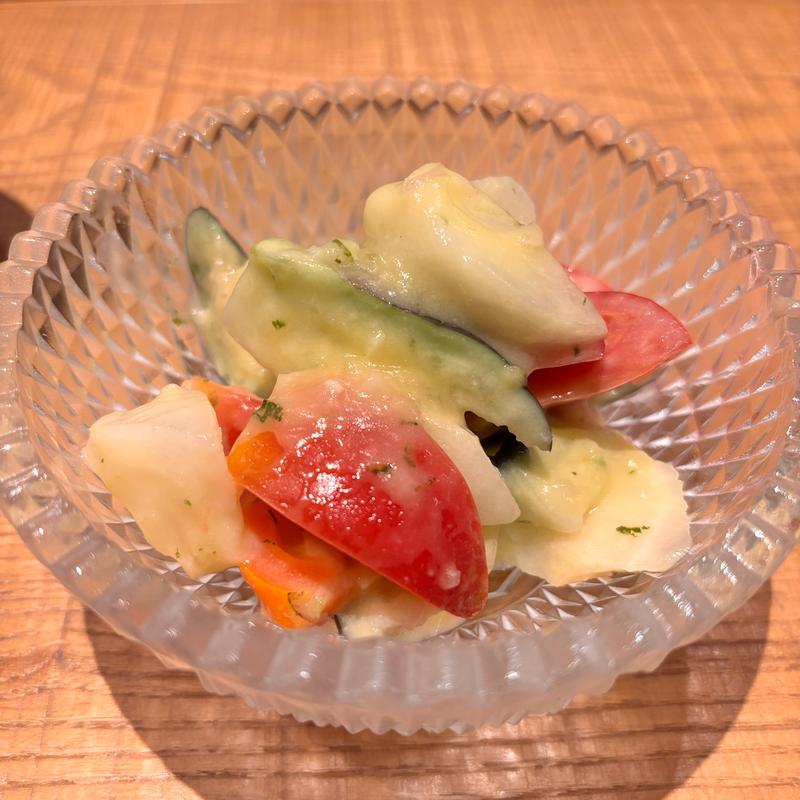 水ナス・フルーツトマト・梨の塩麹和え(tsugumi)