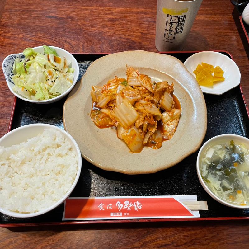 豚キムチ定食(チャ～ボン　多福楼 川崎店)