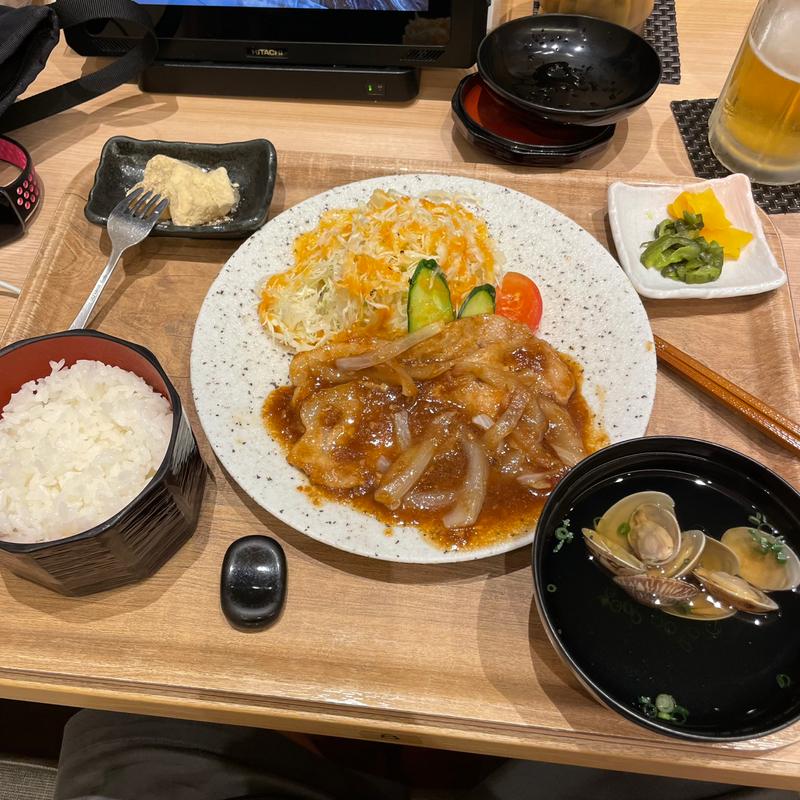 生姜焼き定食(お食事処 泉天空)