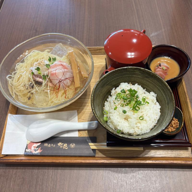 冷し鯛塩らぁ麺と鯛茶漬け(鯛塩そば灯花 イオンモール岡崎店)