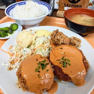 コロッケ&メンチカツ定食