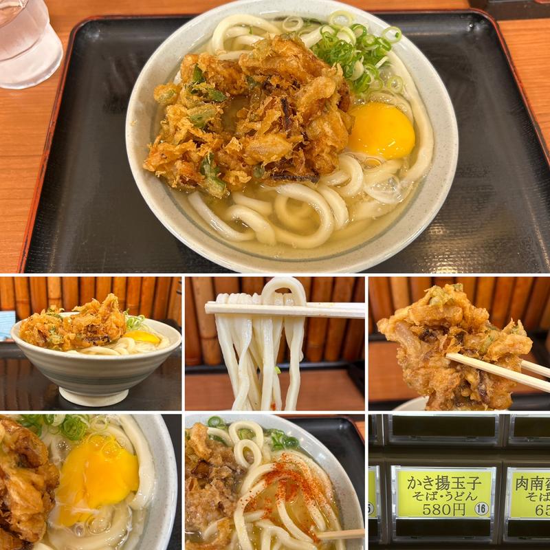 かき揚げ玉子うどん(かのや 新宿東南口店 - 生そば・讃岐うどん)