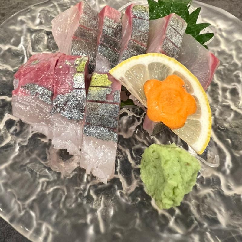 シマアジの刺し身(はんなり笑食 さくら梅)