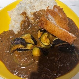 キーマカレー+ハーフかつ