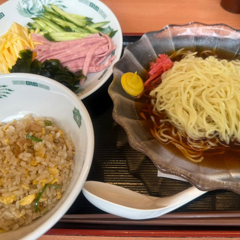黒酢冷やし麺半チャーハンセット(日高屋 稲荷町店)