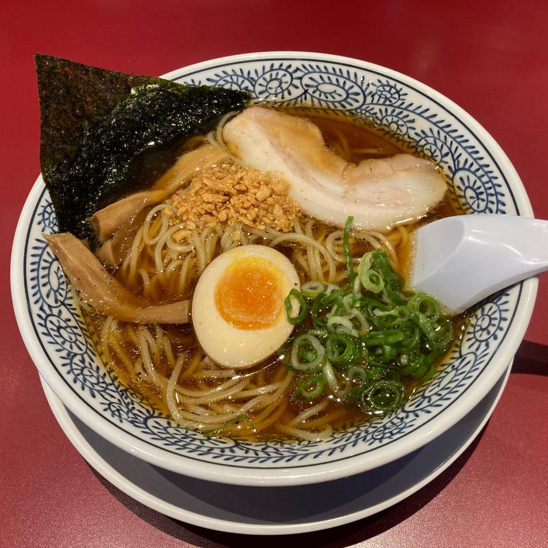 熟成醤油ラーメンとラーメン食べ終わったあとにくる餃子セット(丸源ラーメン 上京塚店)