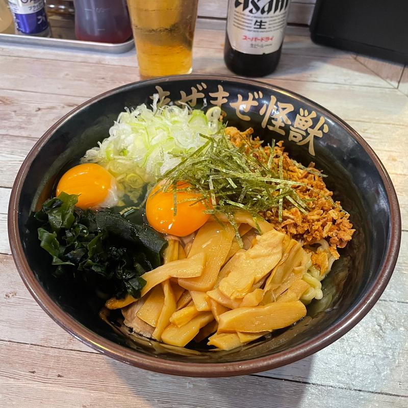 スペシャル油そば5辛(まぜまぜ怪獣 越谷駅前店)