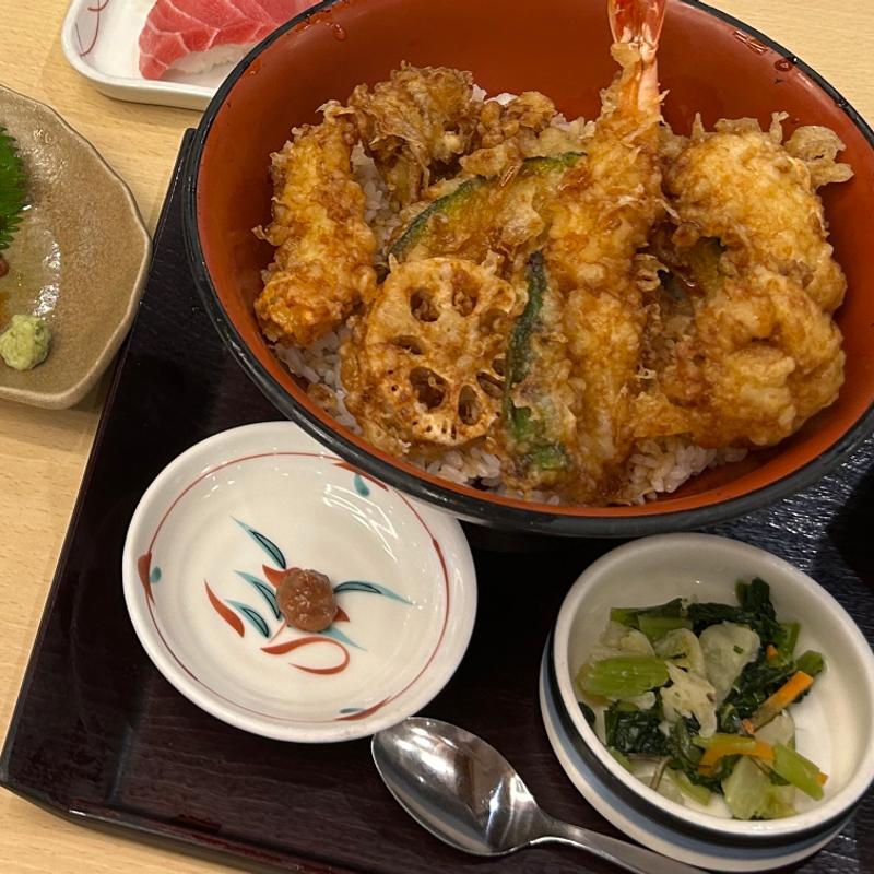 鱧の季節天丼茶碗蒸しセット(華屋与兵衛 篠崎公園店)