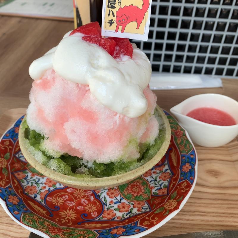 丸ごとスイカと抹茶とエスプーマ(かき氷専門店 氷屋ハチ)