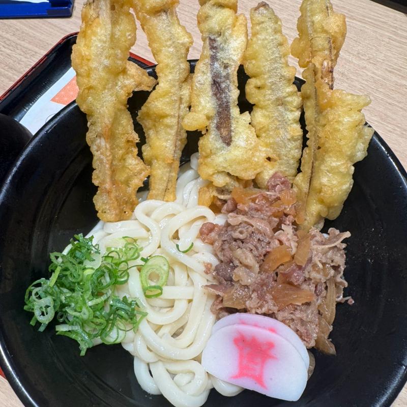 肉ごぼ天5本うどん(資さんうどん 両国店)