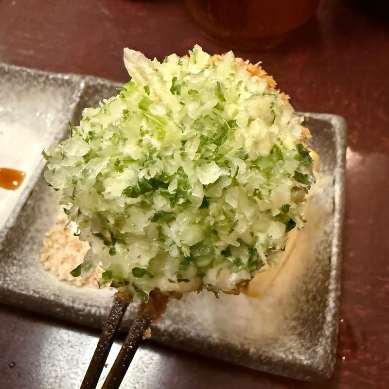 串揚げ　しいたけ(四季の串揚げかくれん坊)