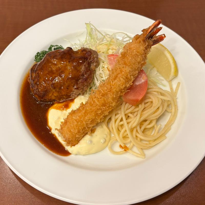 海老フライ・ハンバーグ(レストランカミヤ )
