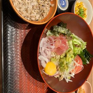 ポキサラダ蕎麦定食