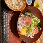 ポキサラダ蕎麦定食