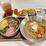 焼肉牛カルビ丼&冷麺セット