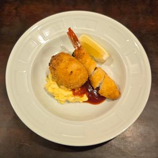 エビフライとカニクリームコロッケ