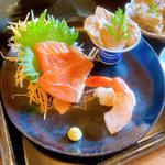 鮮魚のお刺身3点盛り（肉・魚ランチ）