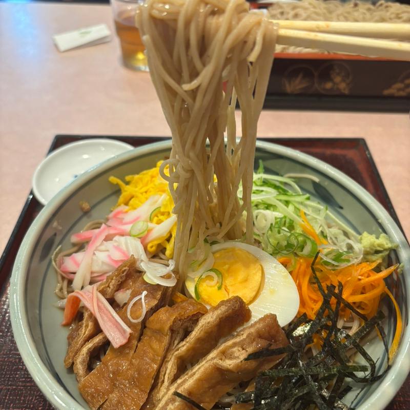 冷やしキツネ蕎麦(長寿庵)