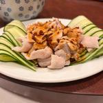 ゆで豚のにんにくソースかけ