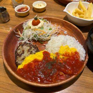 角切りトマトのオムバーグディッシュ
