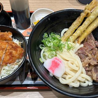肉ごぼ天うどんミニタレかつ丼セット