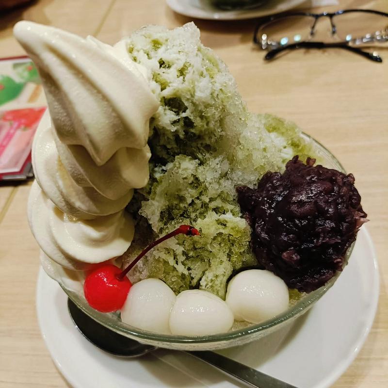 宇治抹茶白玉小豆ソフトのかき氷(ミヤマ珈琲 練馬春日町店)