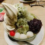 宇治抹茶白玉小豆ソフトのかき氷